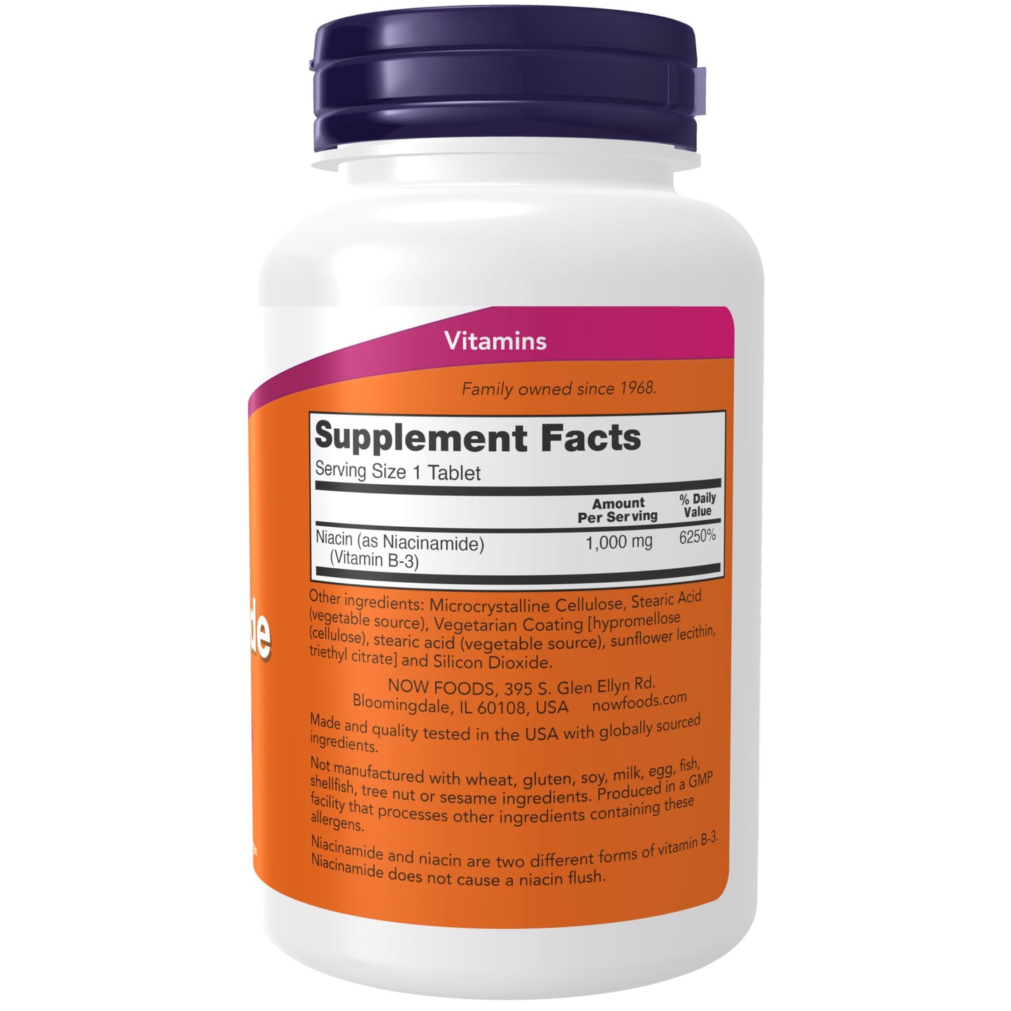Empaque frontal niacinamida NOW Foods 1000mg