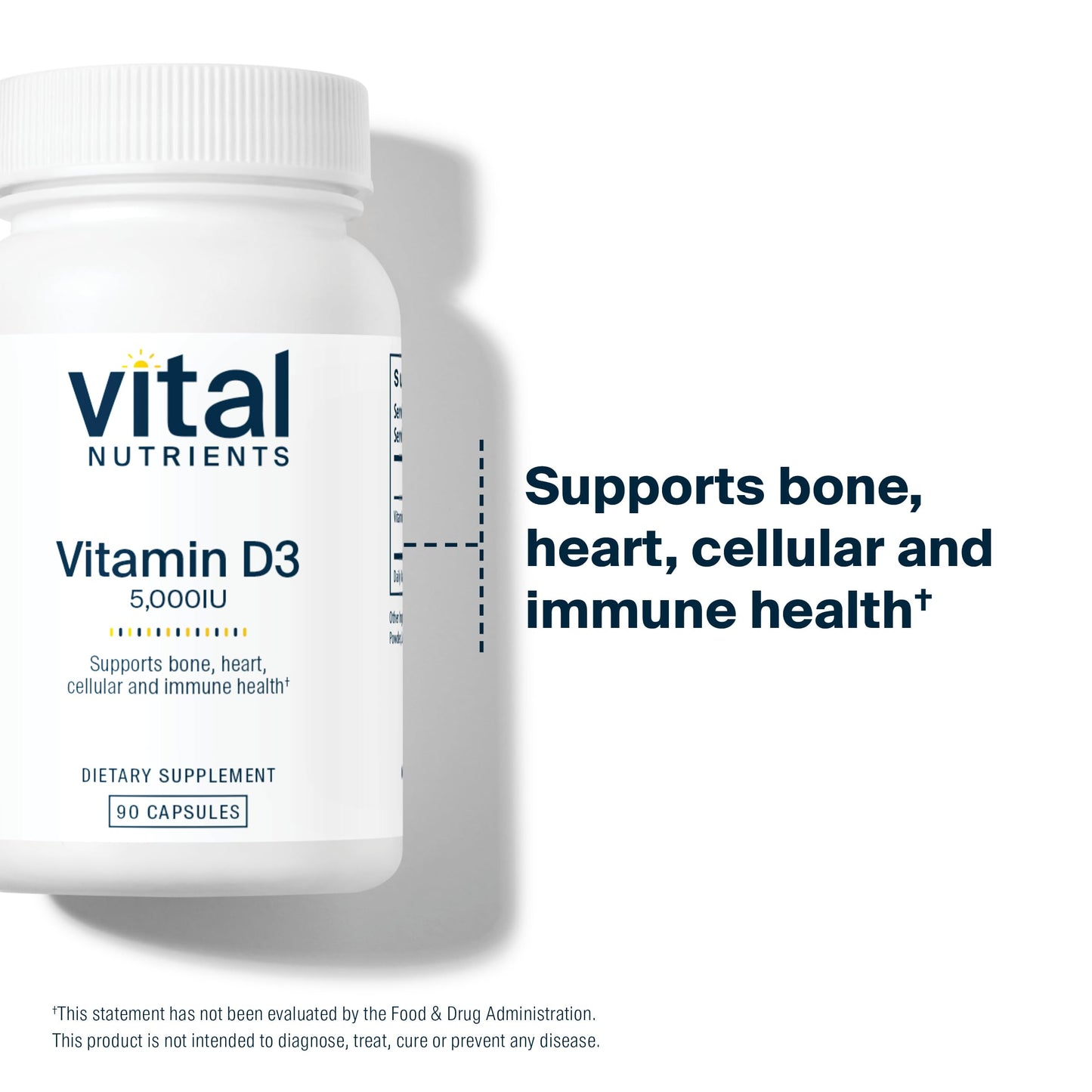 Empaque frontal suplemento vitamina d3 Vital Nutrients 5000 IU