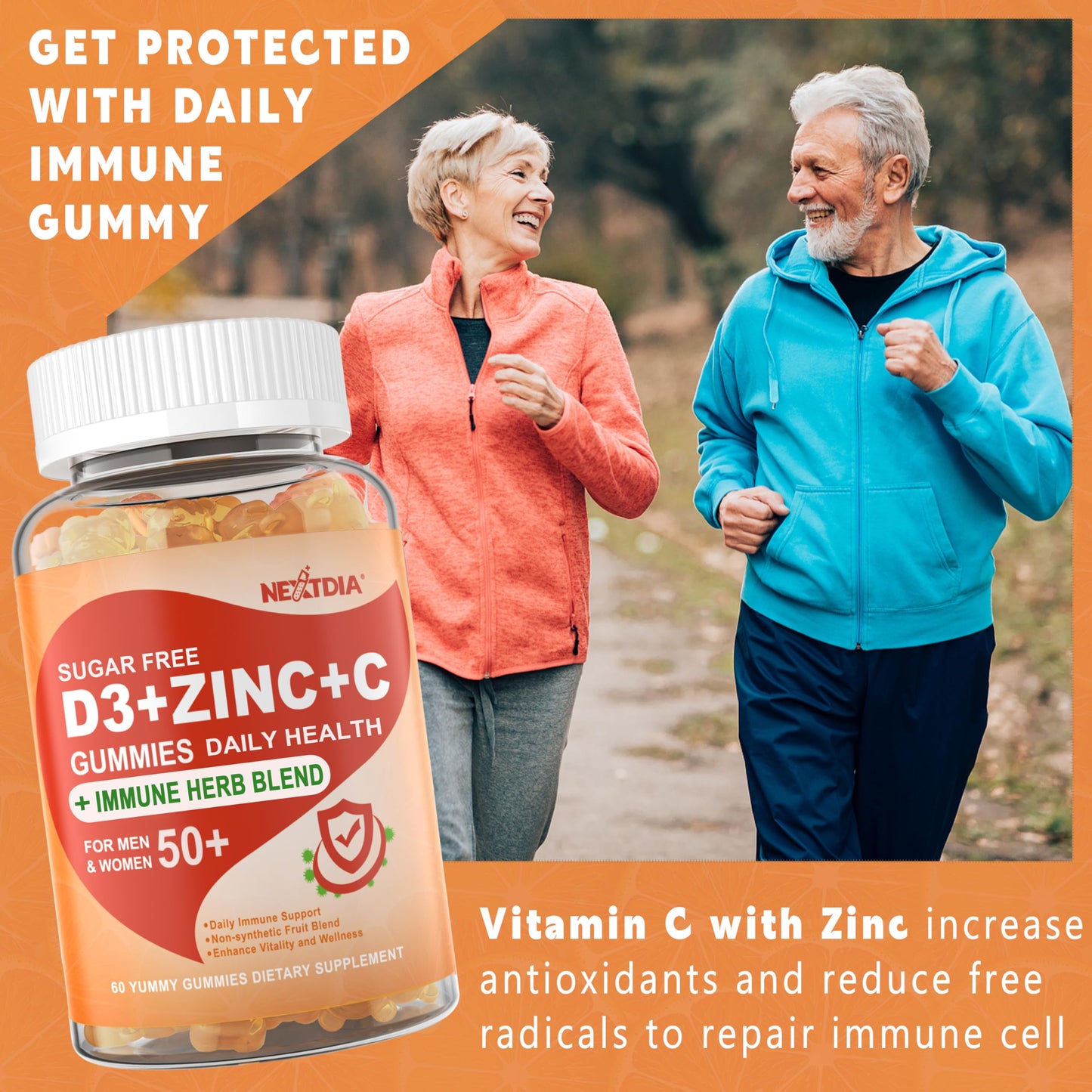 Empaque gomitas Nextdia vitaminas sin azúcar adultos