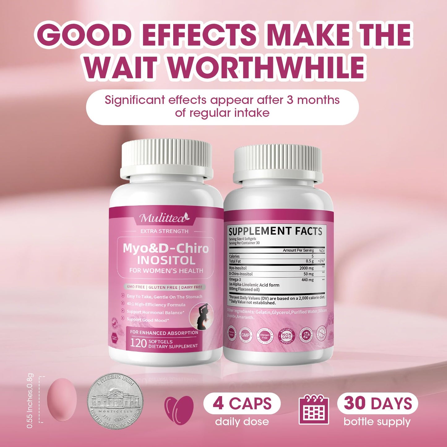 Empaque Mulittea suplementación inositol y omega-3