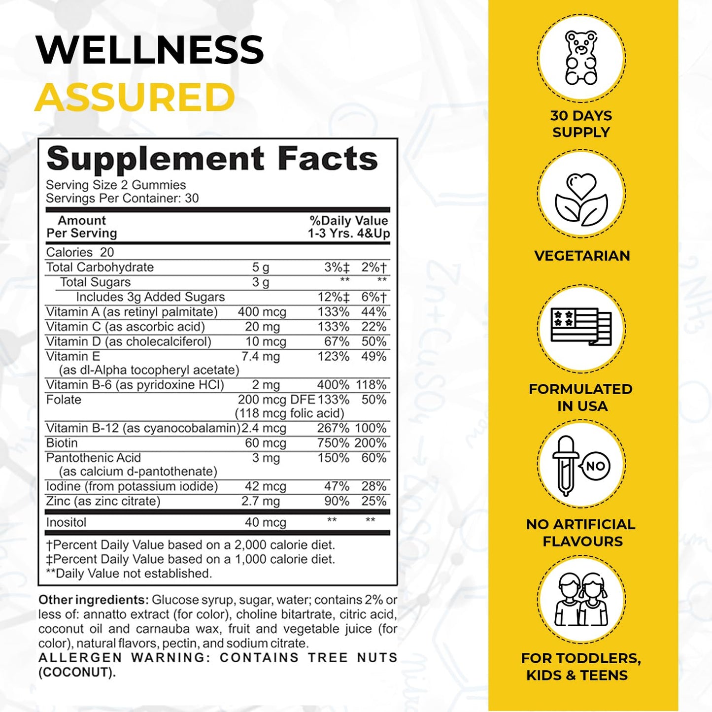 Empaque de multivitaminas BonnEarth para niños, 60 gomas