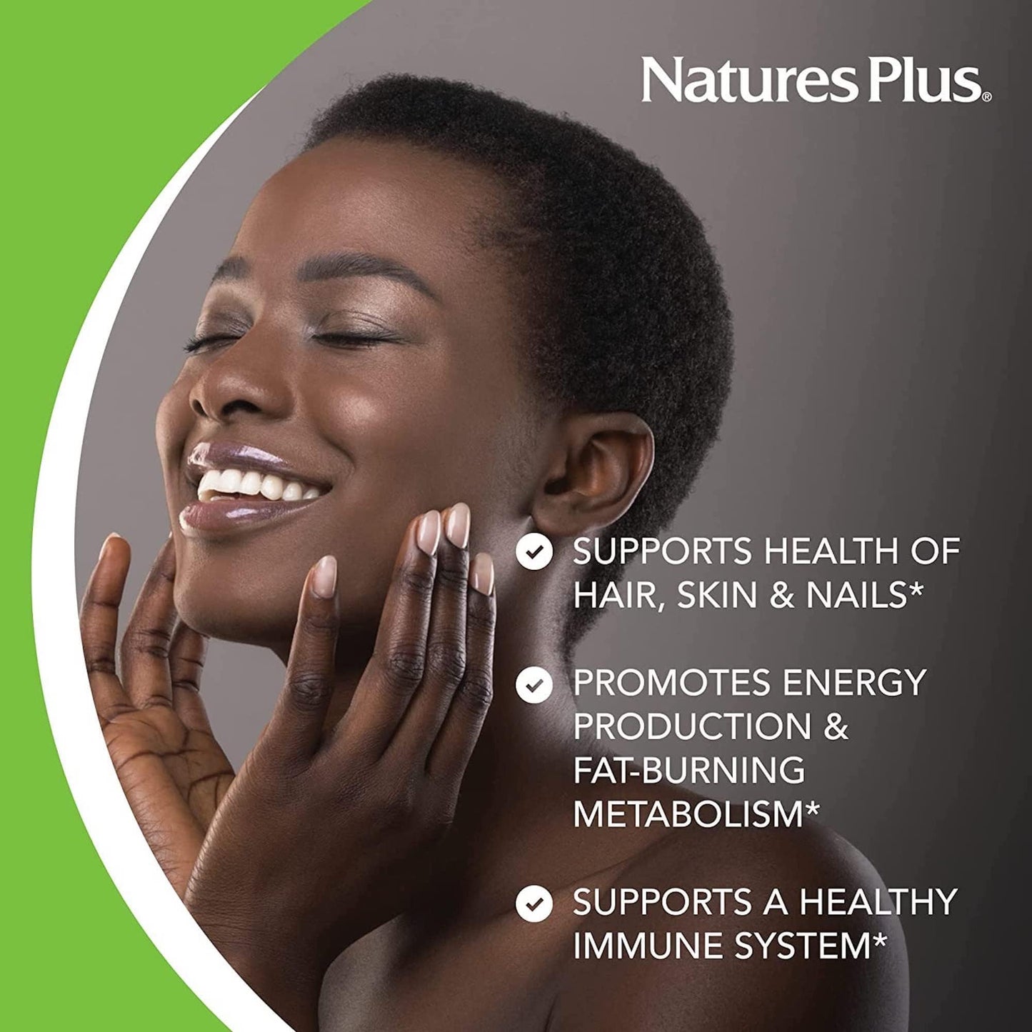 Empaque NaturesPlus Biotina libre de gluten para usuarios vegetarianos