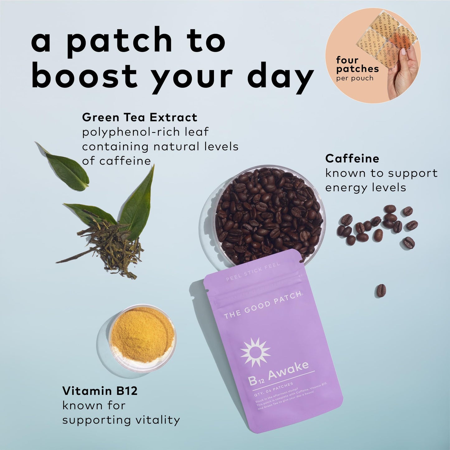 Empaque de Parche B12 Awake The Good Patch