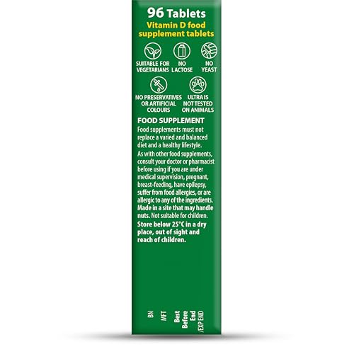 Empaque Ultra Vitabiotics vitamina D 96 tabletas frescas