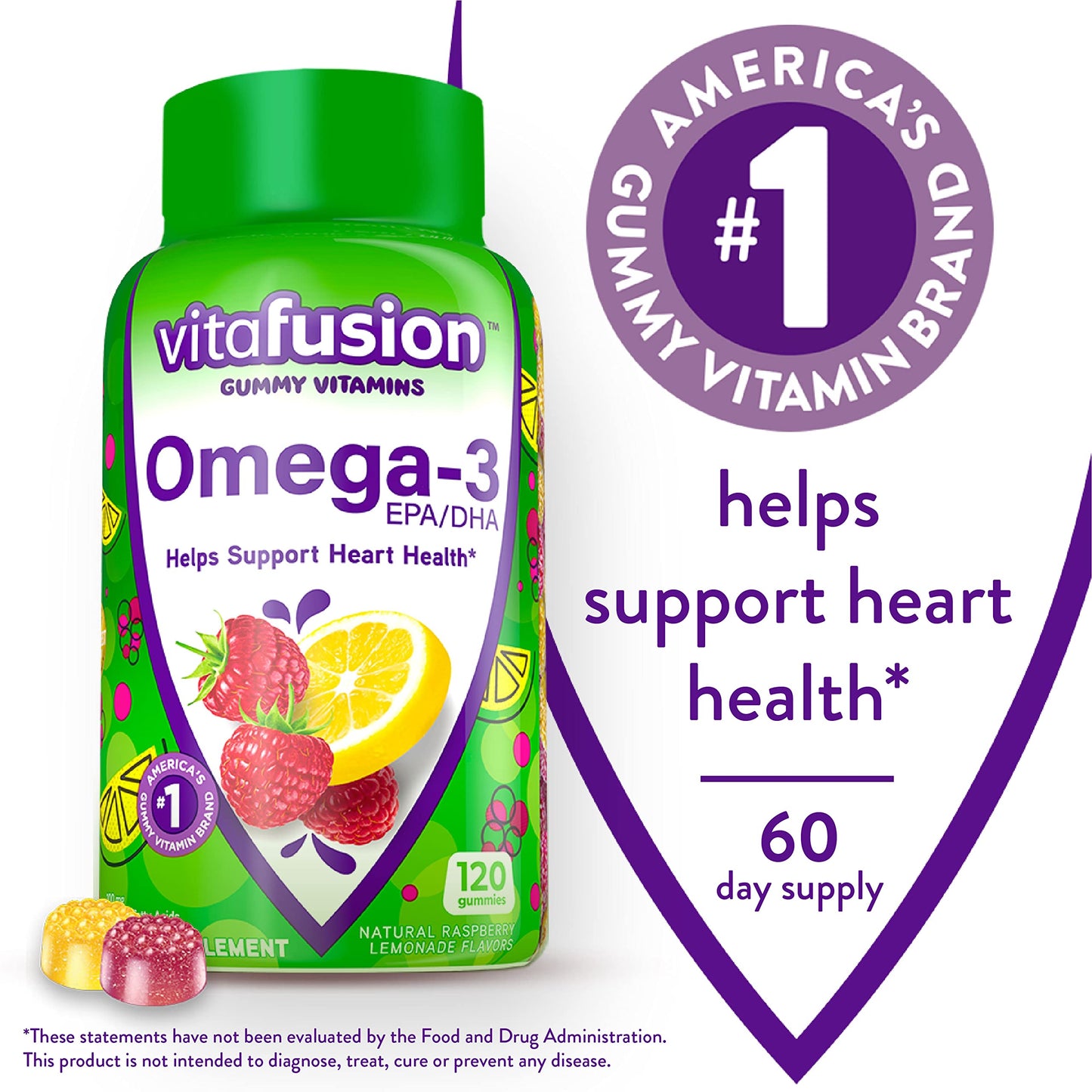 Empaque Vitafusion omega 3 y biotina vitaminas gomitas