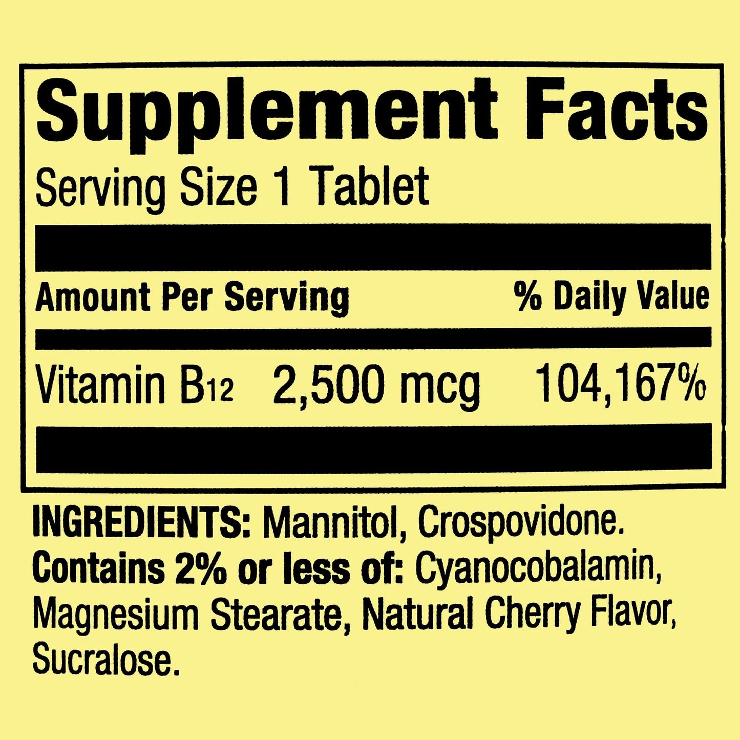 Empaque vitamina B12 Hayvi sabor cereza 2500 mcg