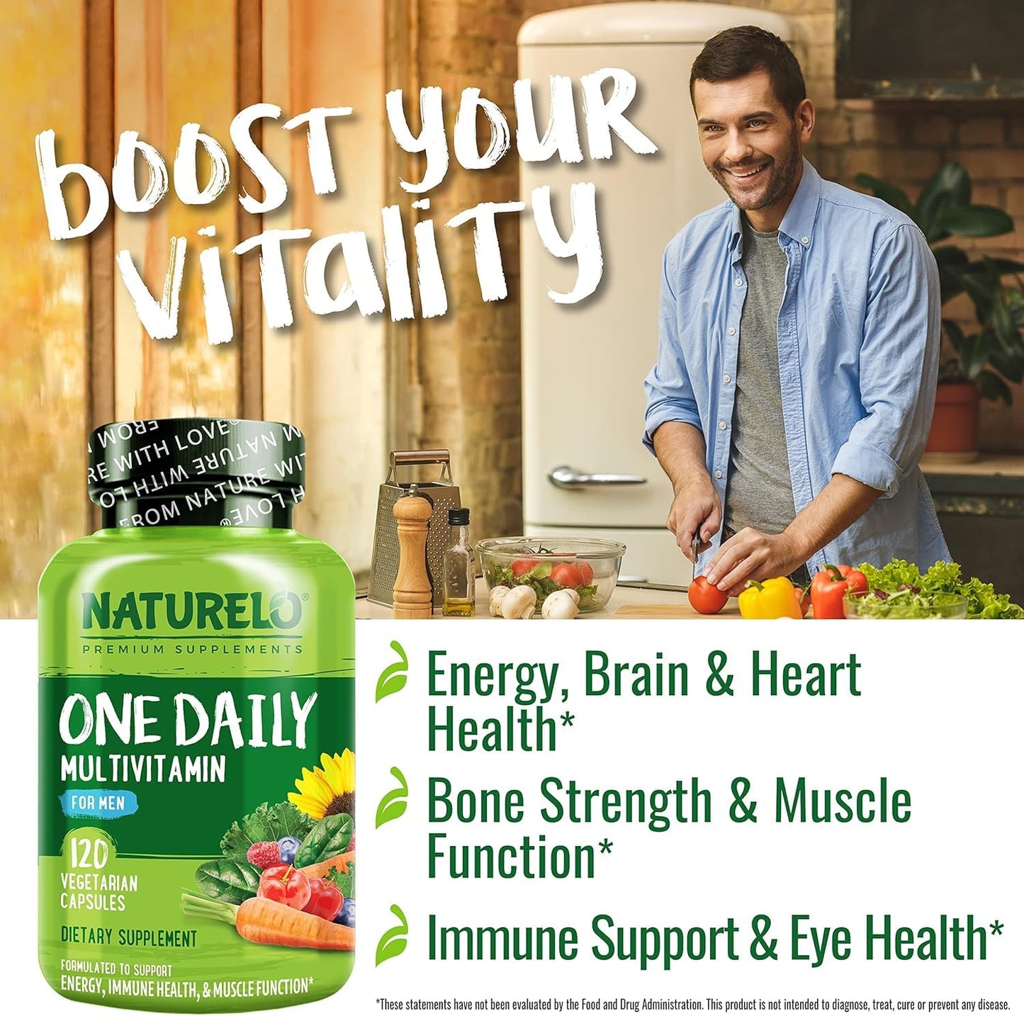 Energía diaria con multivitaminas NATURELO, suplemento natural