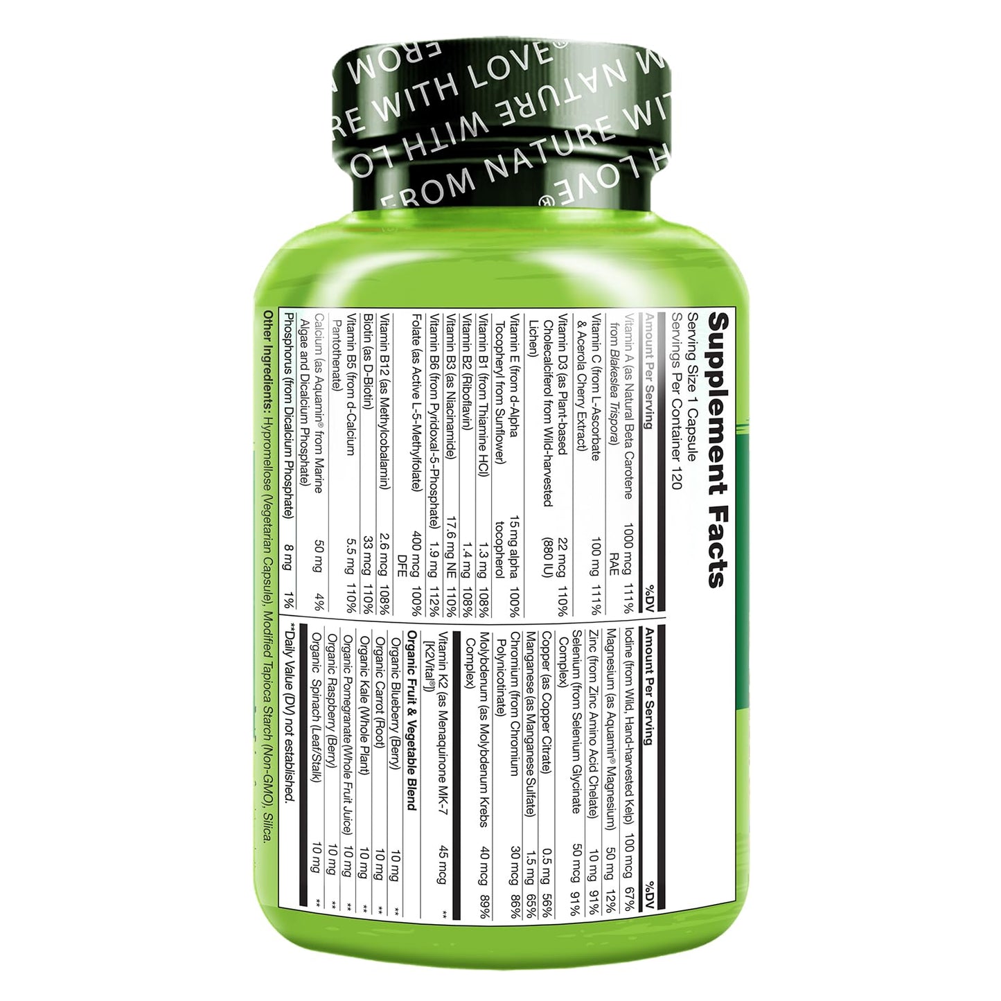 Energía y salud con multivitaminas diarias NATURELO para hombres