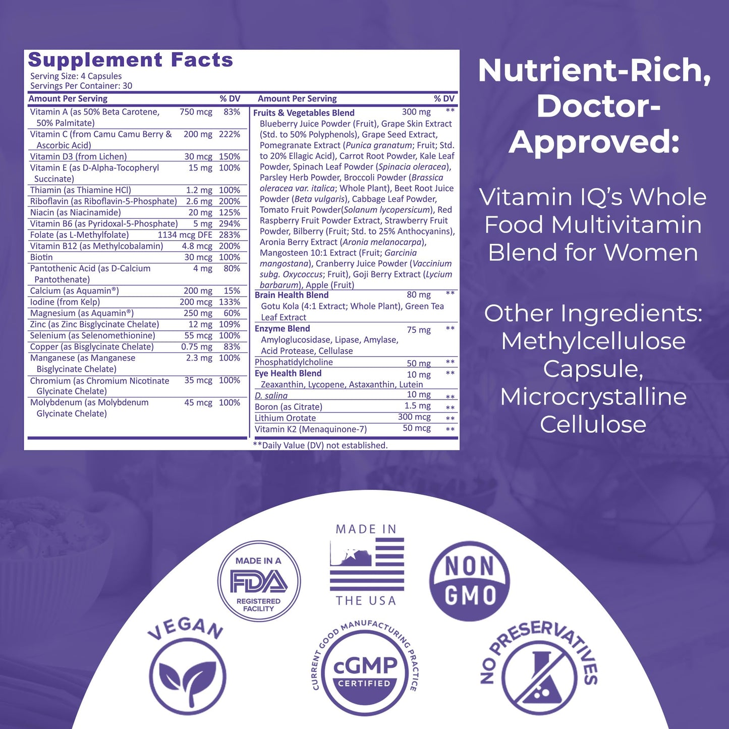 Enfoque integral del multivitamínico VitaminIQ