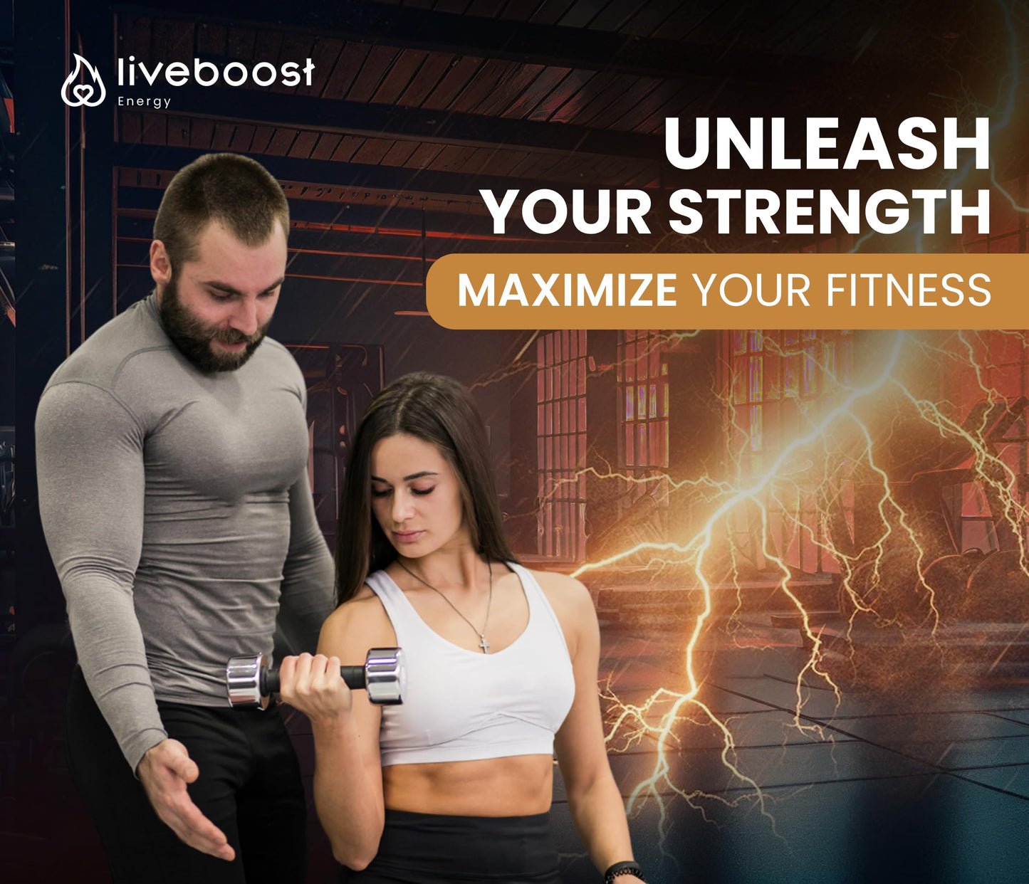 entrenador personal ayudando a usar LIVEBOOST