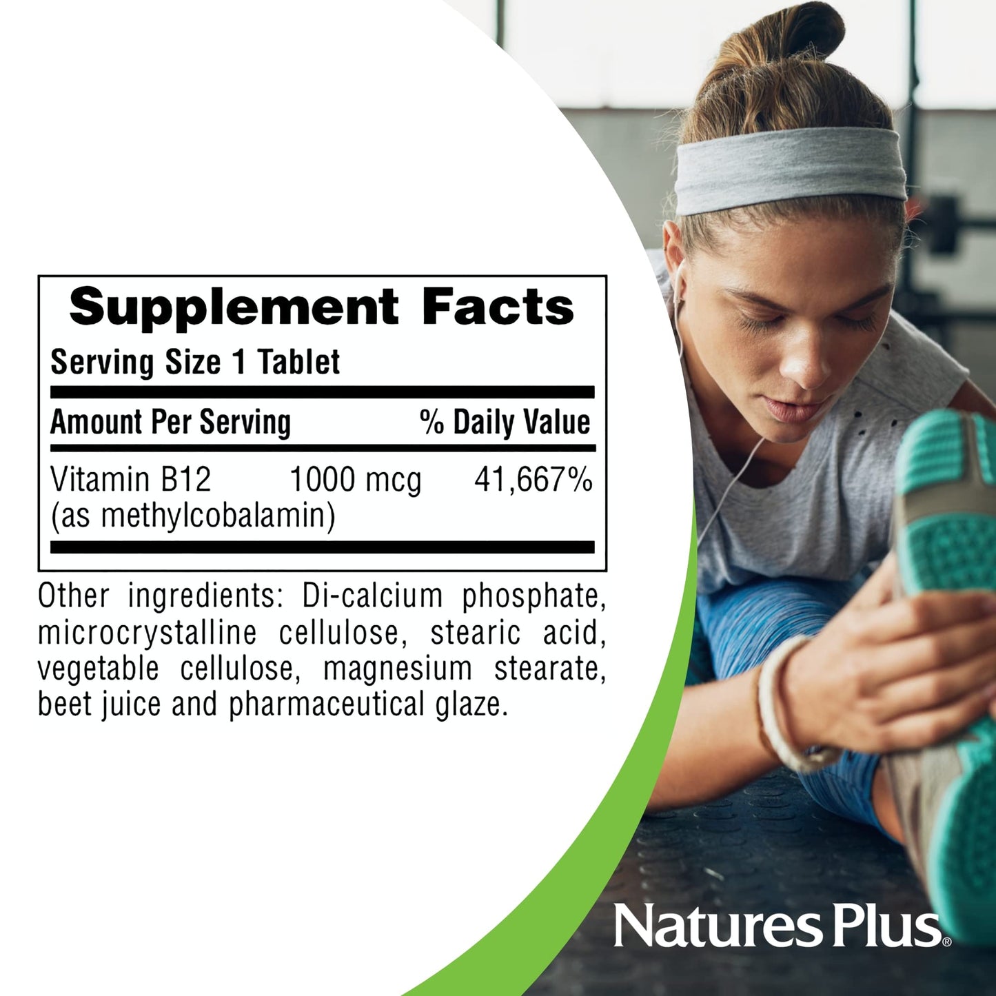 Envase botella vitamina B12 NaturesPlus 90 tabletas