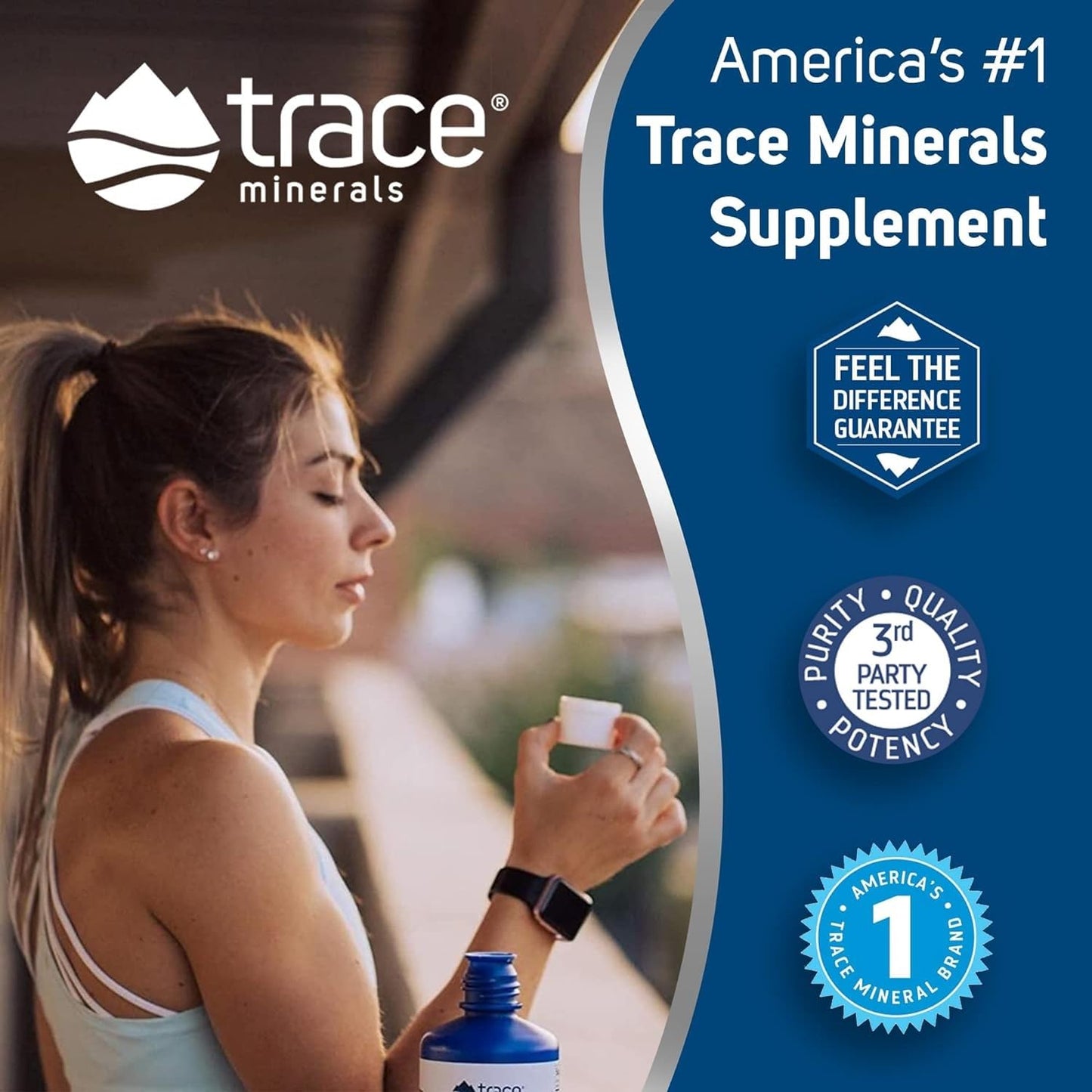 Envase y caja de Vitamina D3 líquida Trace Minerals 473 ml