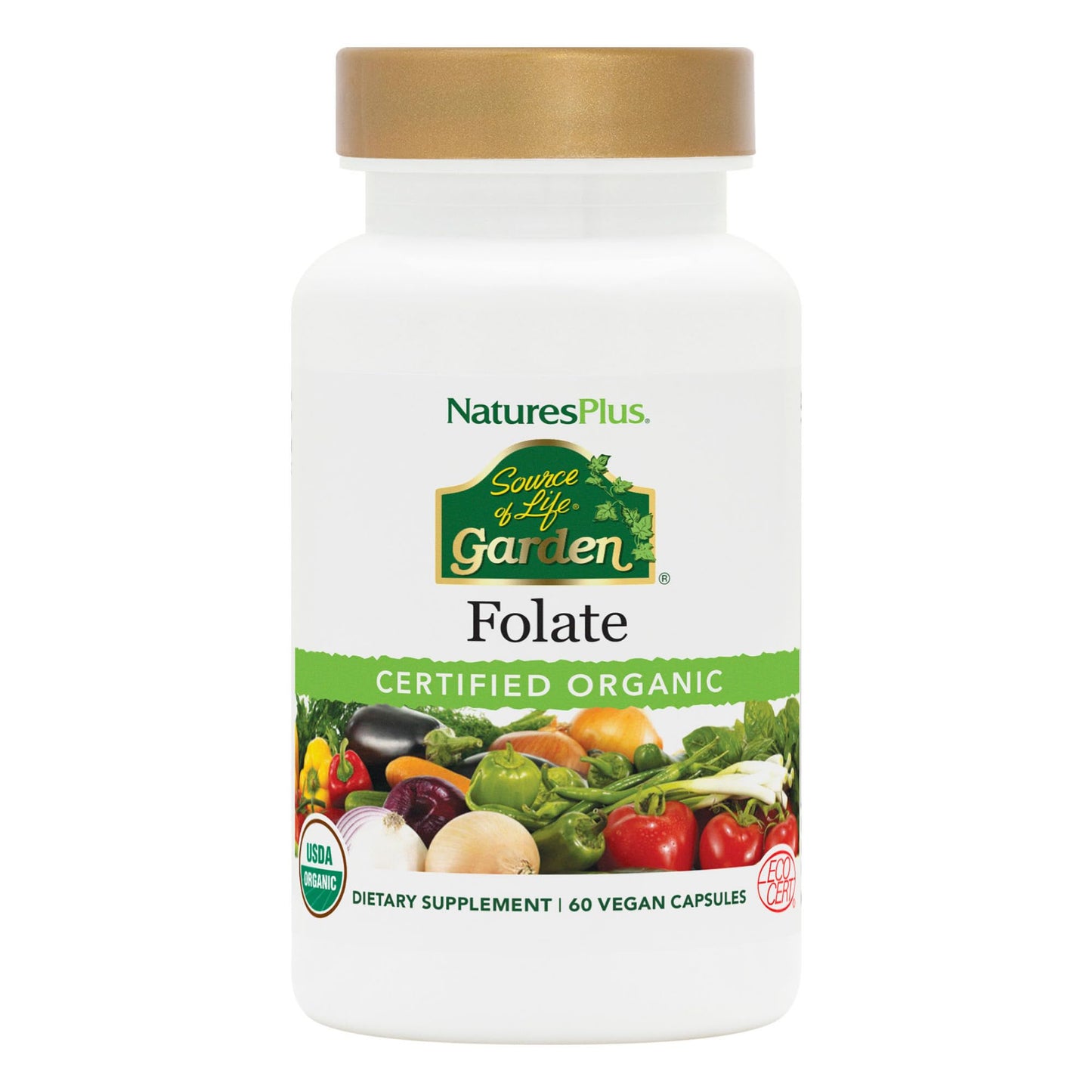 Envase cápsulas folato orgánico Source of Life NaturesPlus