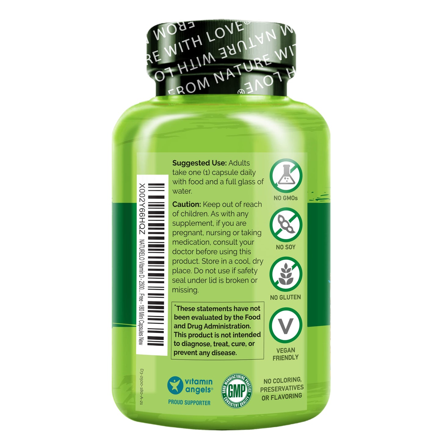 Envase cápsulas NATURELO vitamina D y B12 con alta potencia