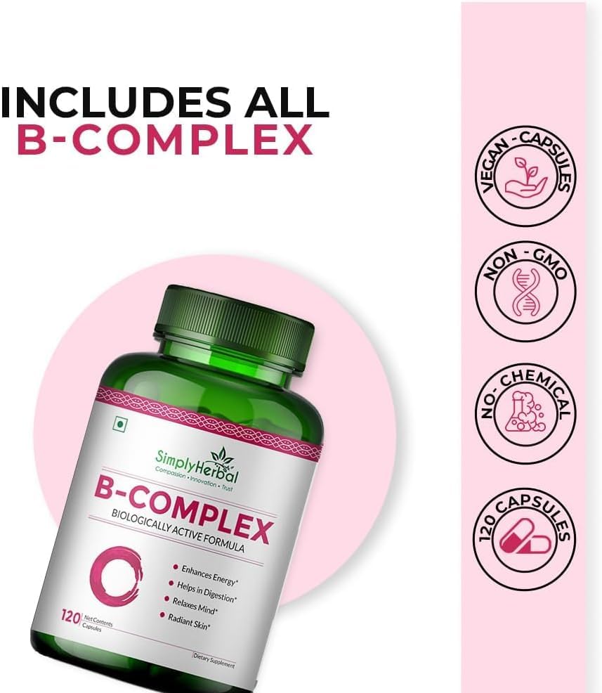 Envase de cápsulas de vitamina complejo B para apoyo nervioso