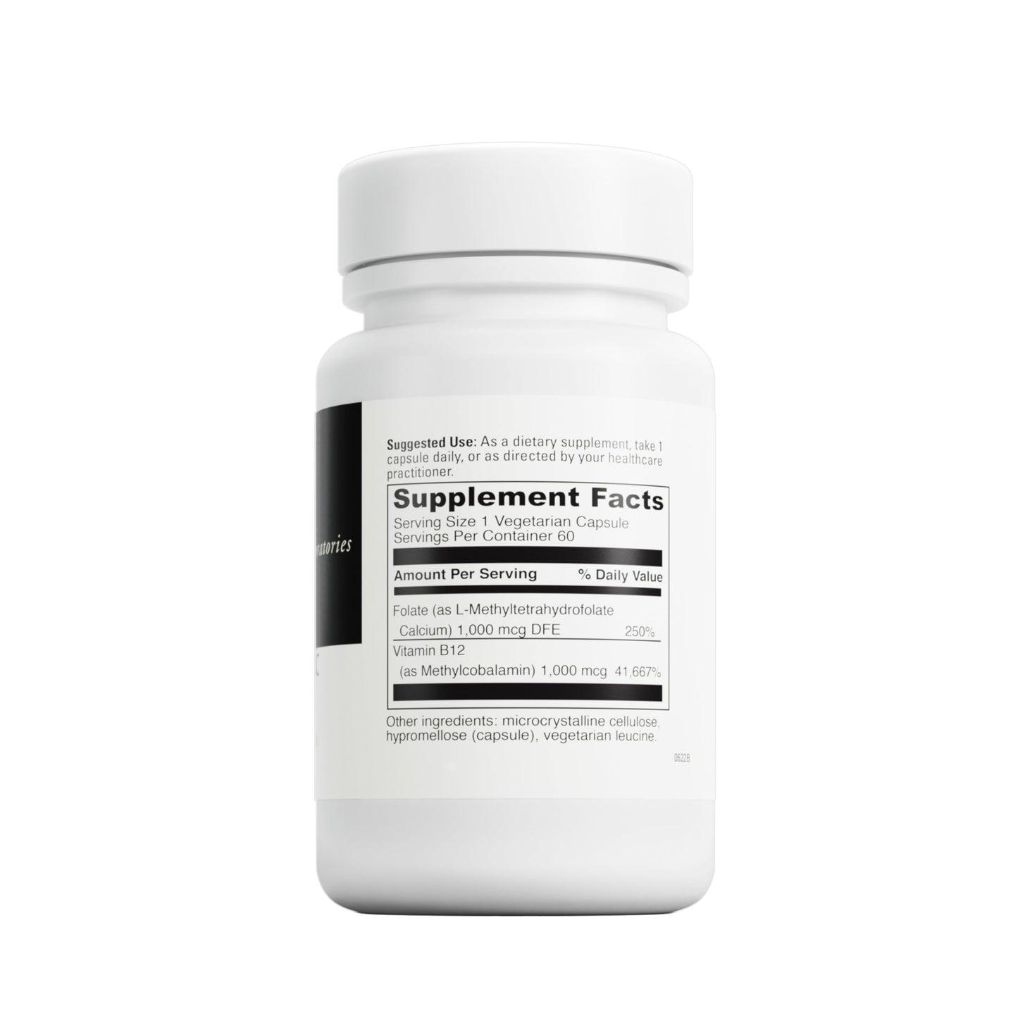 Envase DaVinci Labs 5-MTHF B12 MC 2000 60 cápsulas nutrición