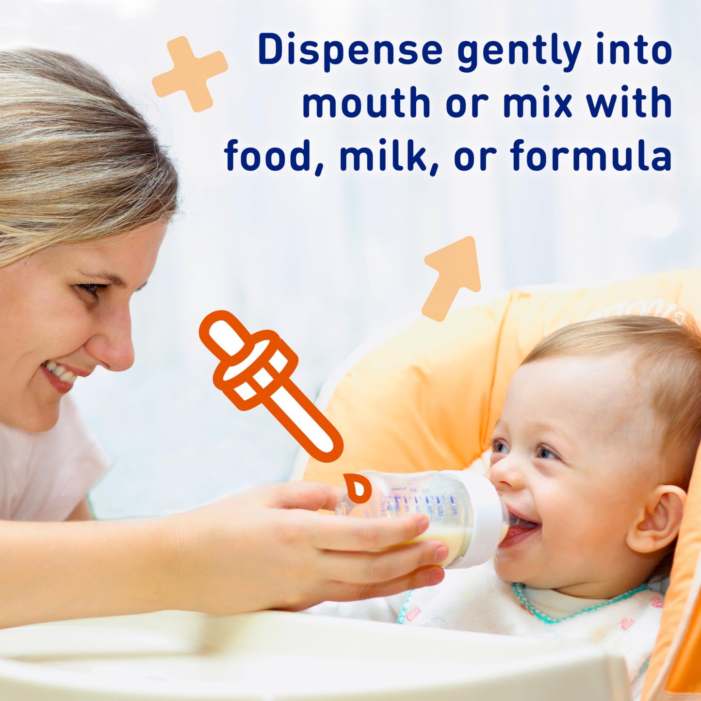 Envase Enfamil vitaminas A C D para bebés con dos frascos