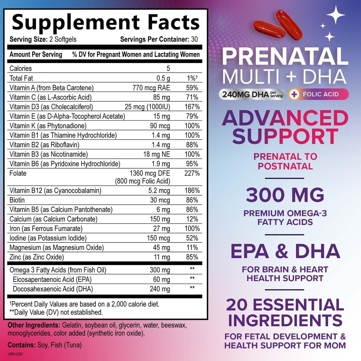 Envase frontal multivitamínico prenatal Nature's Nutrition