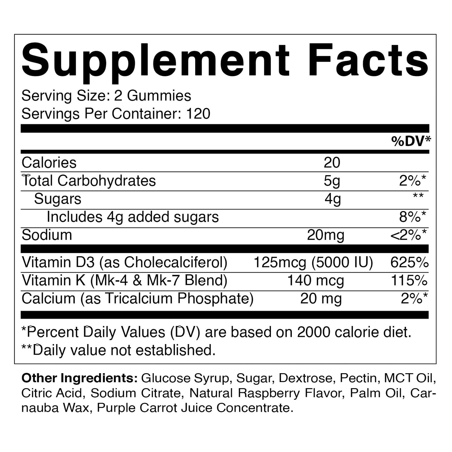 Envase frontal Vitamatic Vitaminas D3 K2 gomitas calcio