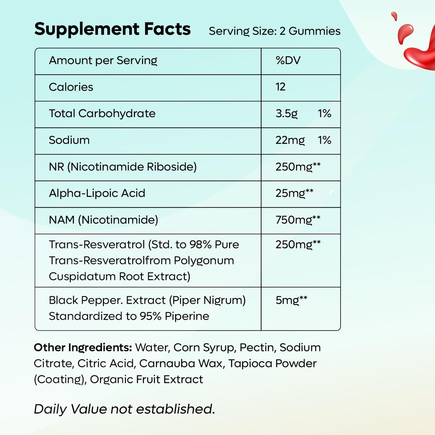 Envase cerrado gomitas FEMGAIN NAD 1000mg sin azúcar