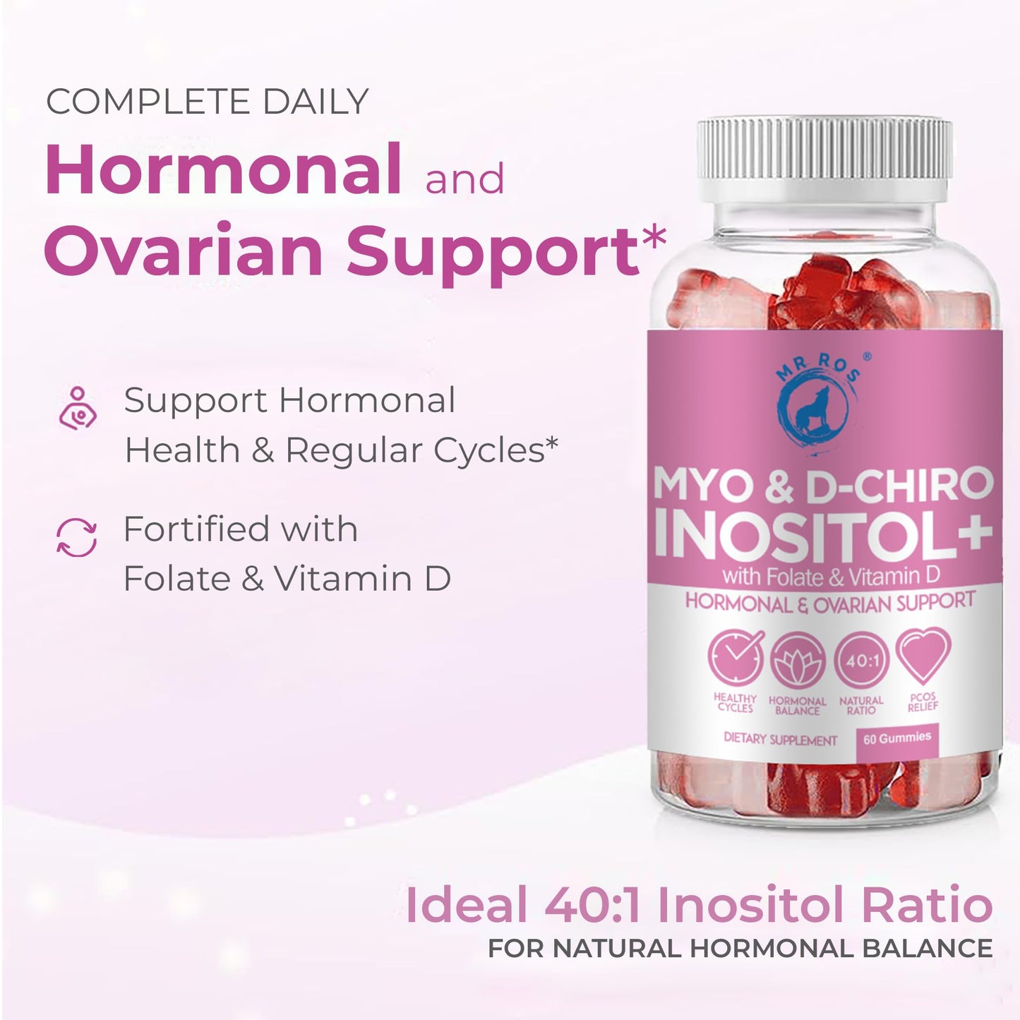 Envase gomitas Mr Ros inositol y vitaminas 60 unidades