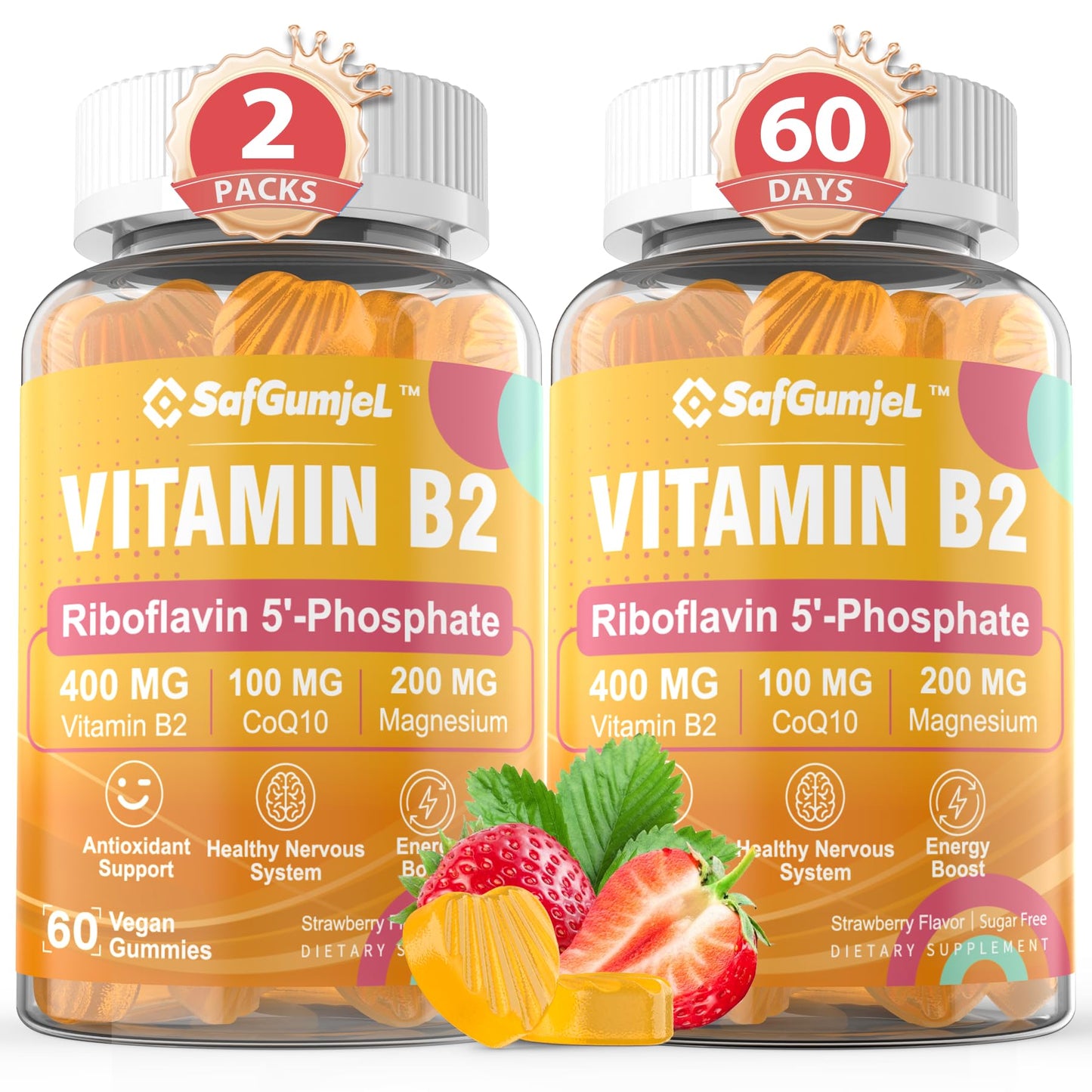 Envase gomitas vitamina B2 bioactiva Safgumjel 400mg