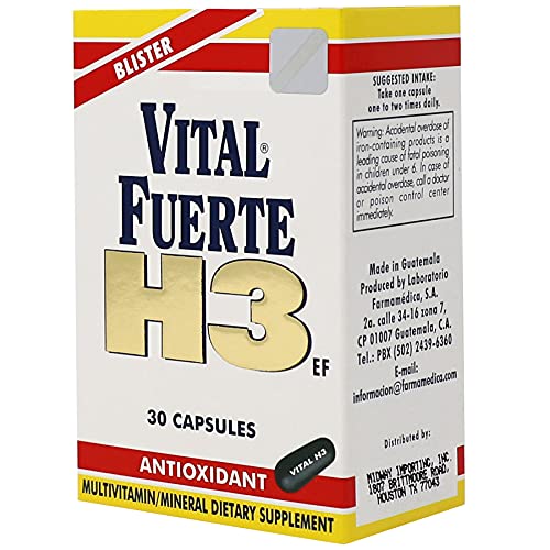 Envase lateral de Vital Fuerte H3 cápsulas