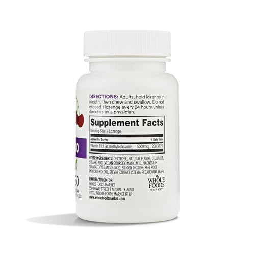 Envase frente Metil B-12 5000Mcg Whole Foods Market