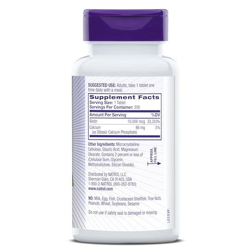 Envase Natrol Biotina frontal detalle