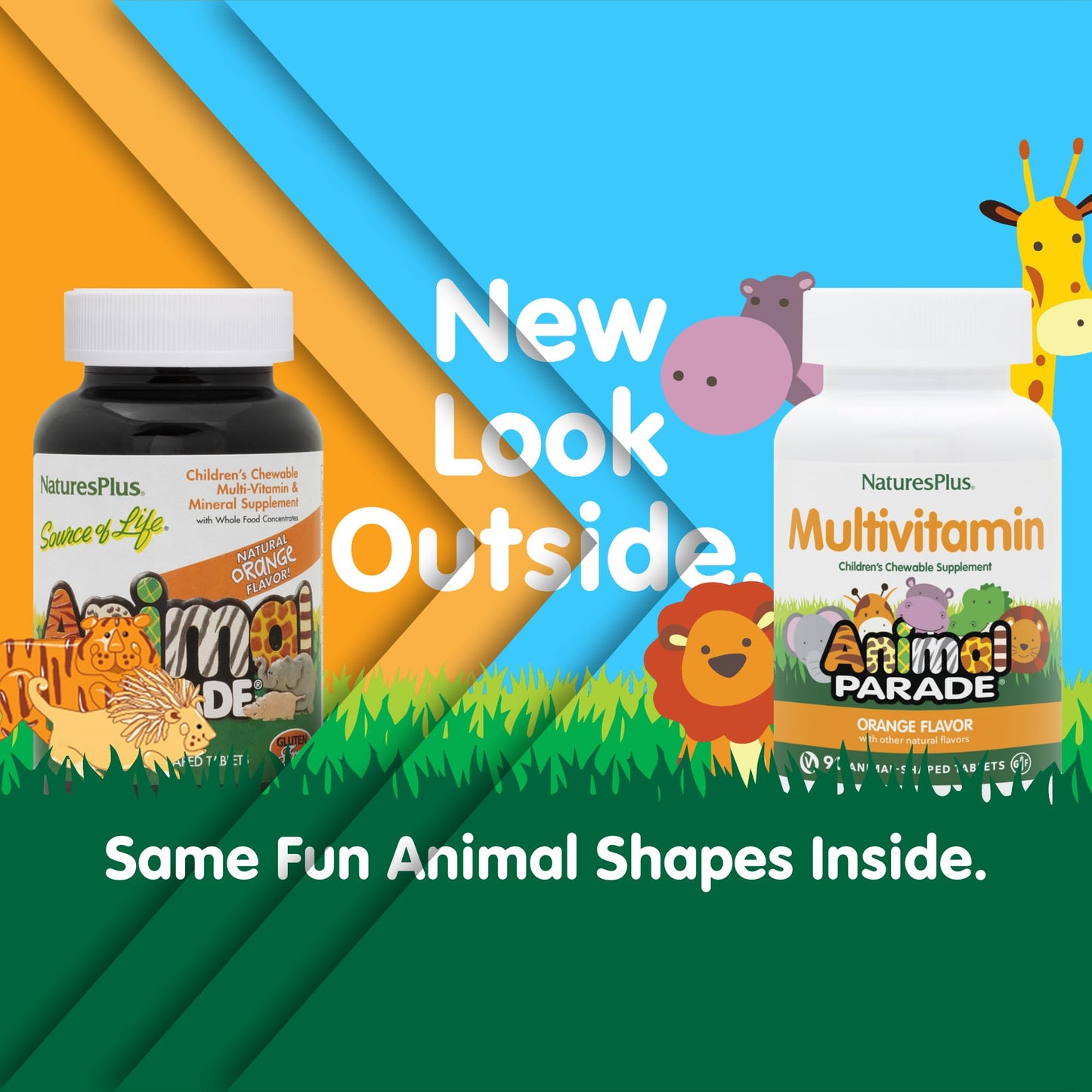 Envase NaturesPlus Animal Parade multivitamínico masticable niños