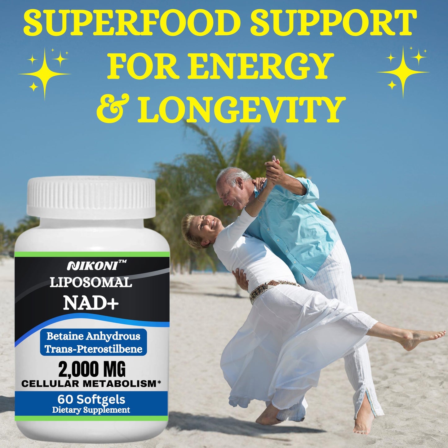 Envase Nikoni suplemento liposomal NAD+ y antioxidante