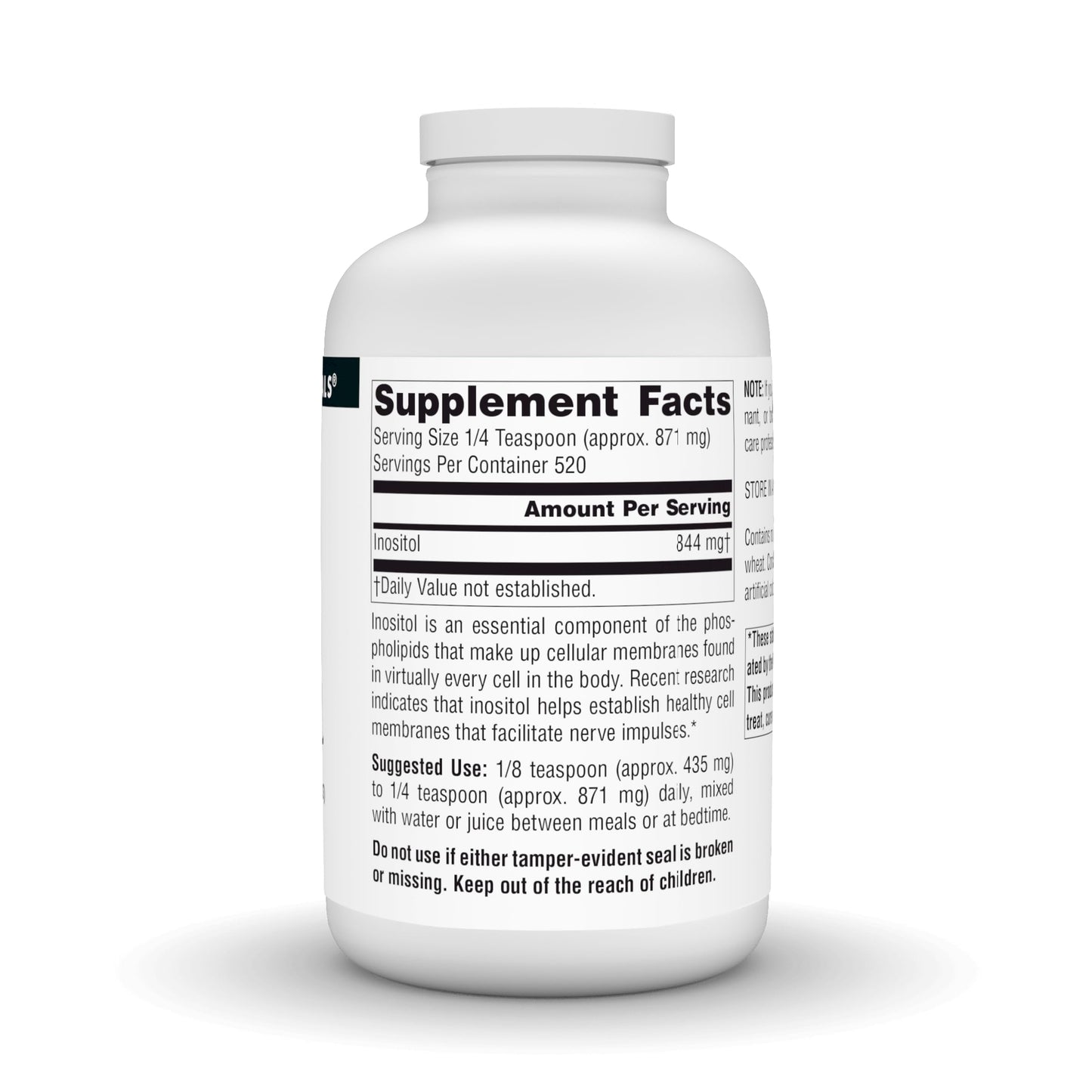 Envase polvo inositol Source Naturals para salud celular