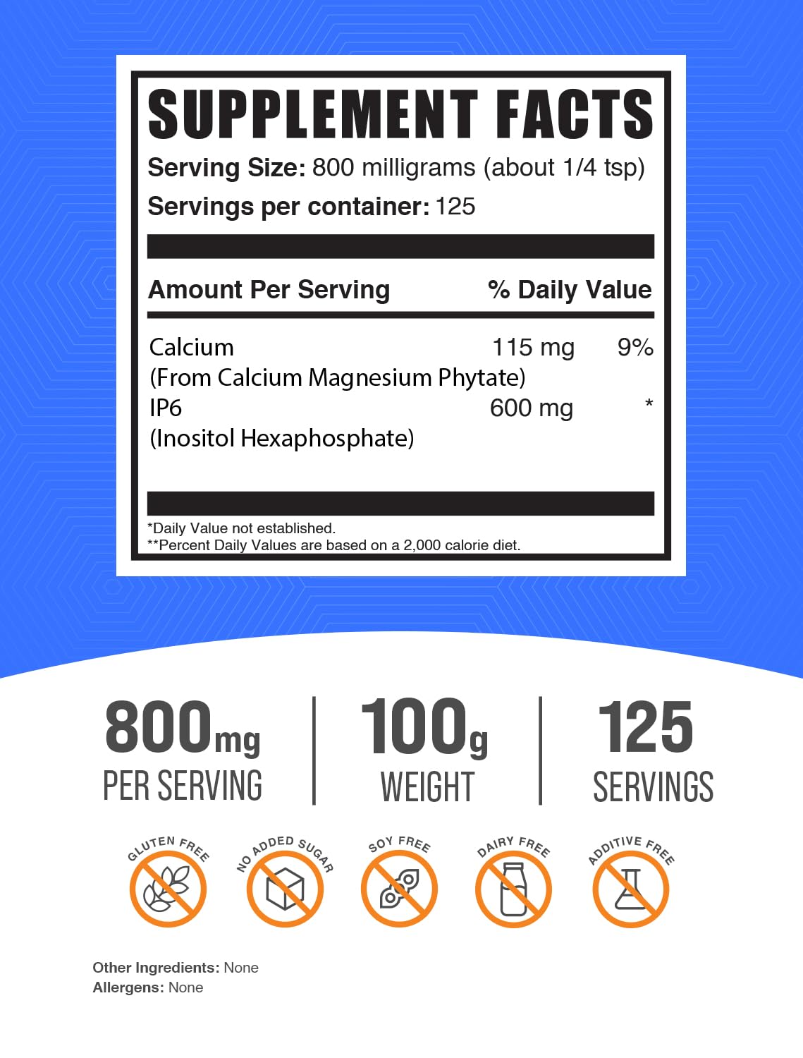 Envase polvo IP6 BulkSupplements lado