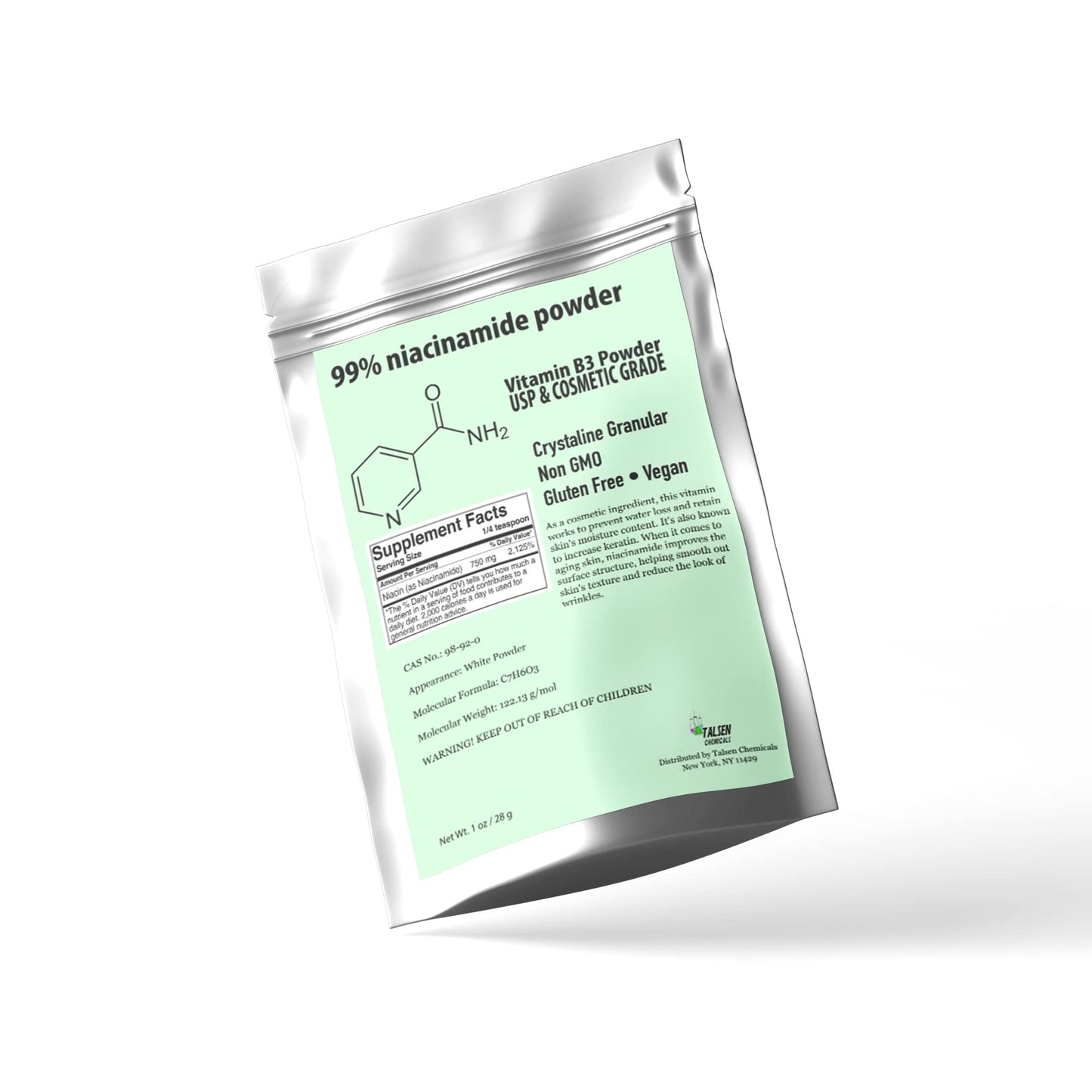 Envase polvo niacinamida vitamina b3 cuidado piel Talsen
