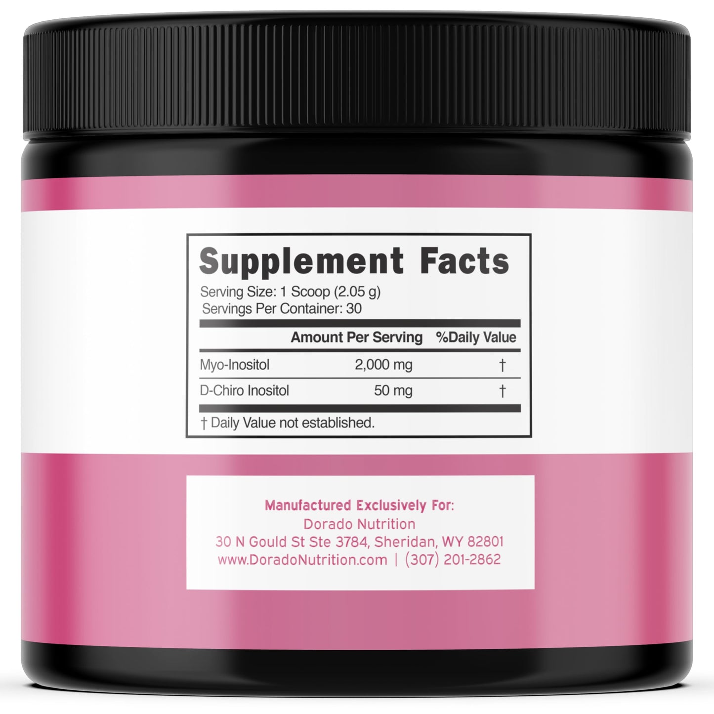 Envase polvo suplemento hormonal femenino Dorado Nutrition 2.17 oz