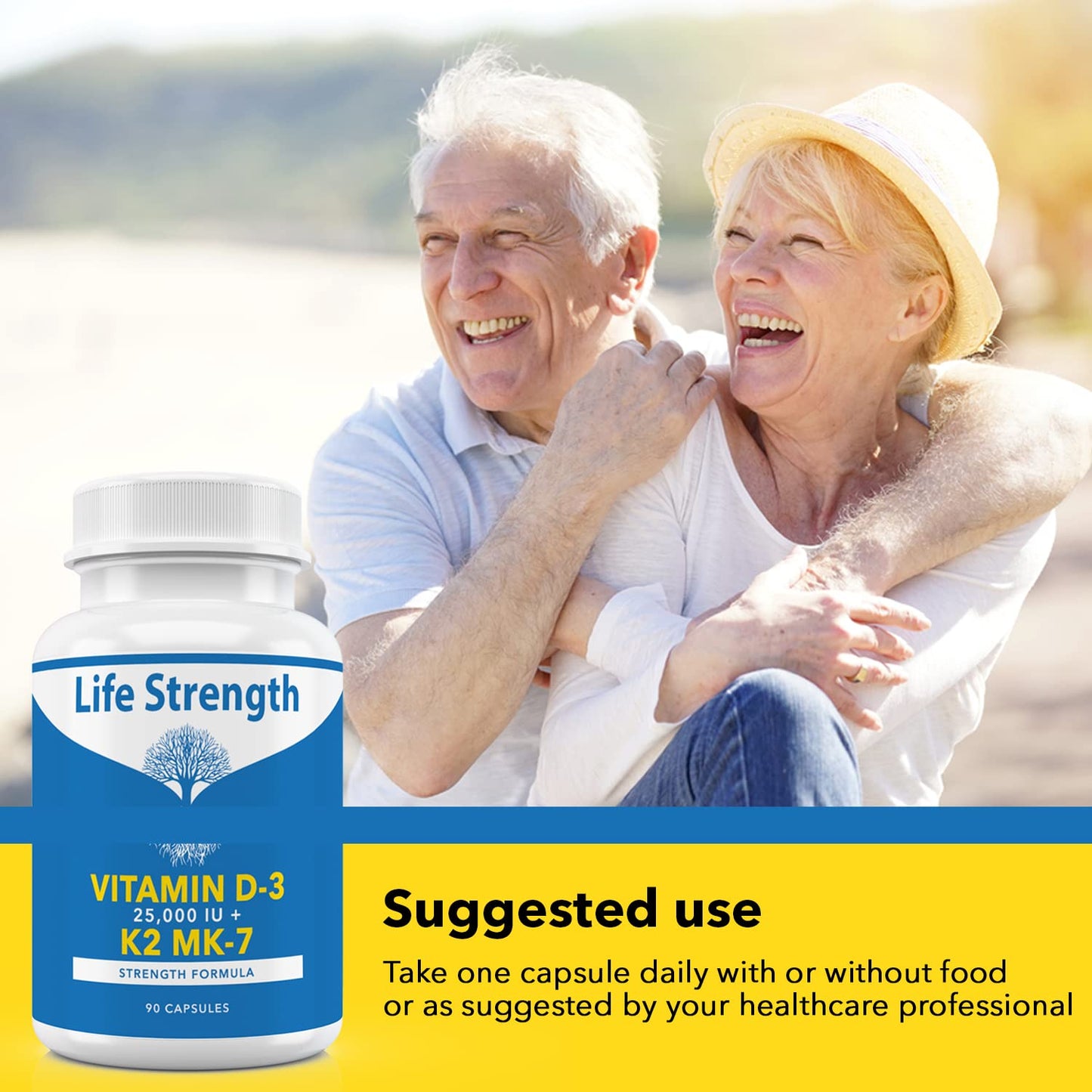 Envase portátil suplemento vitamina K2 MK7 y D3 LifeStrength