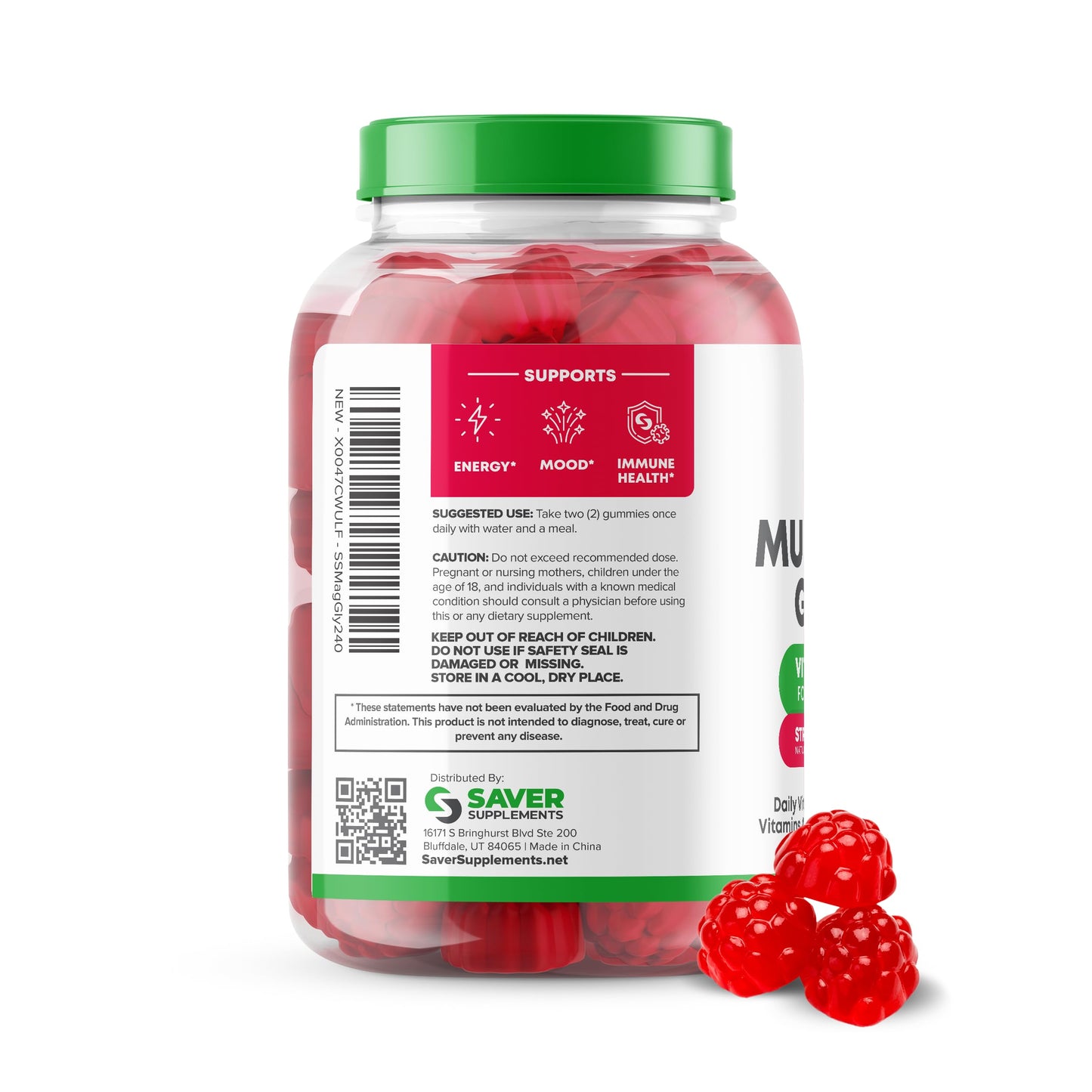 Envase Saver Supplements multivitaminas fresa