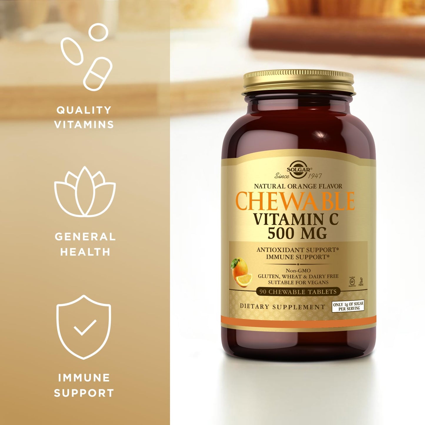Envase SOLGAR vitaminas C masticables 90 unidades