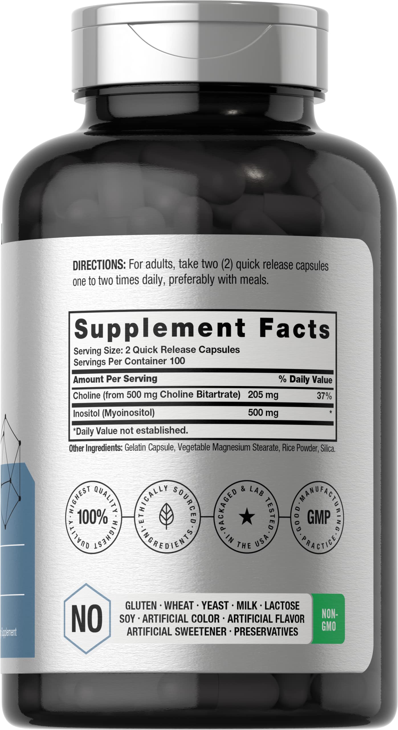envase suplemento Horbaach colina inositol 1000mg