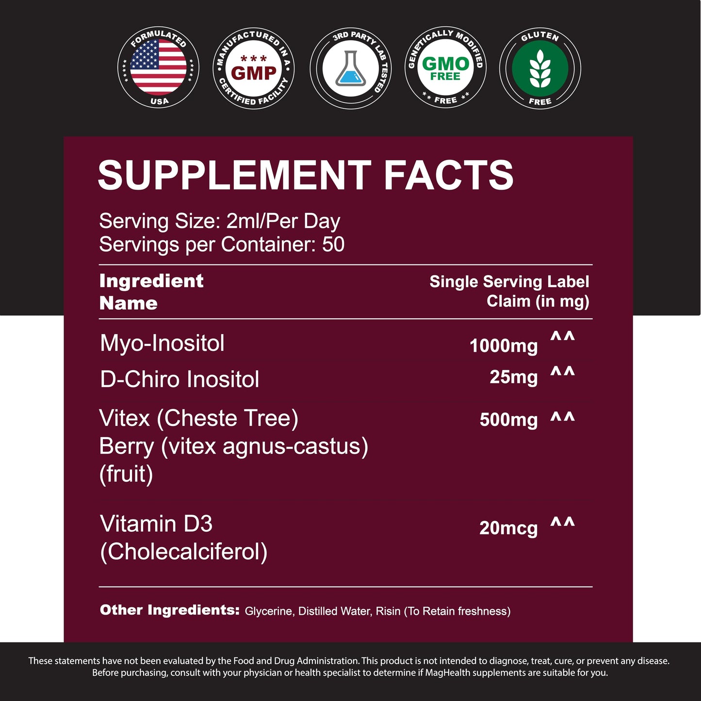 Envase suplemento inositol MagHealth absorción rápida para mujeres