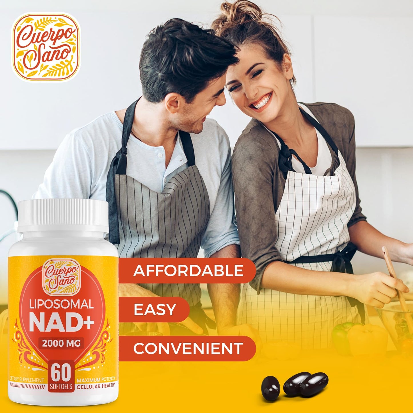 Envase suplemento NAD+ liposomal Cuerpo Sano
