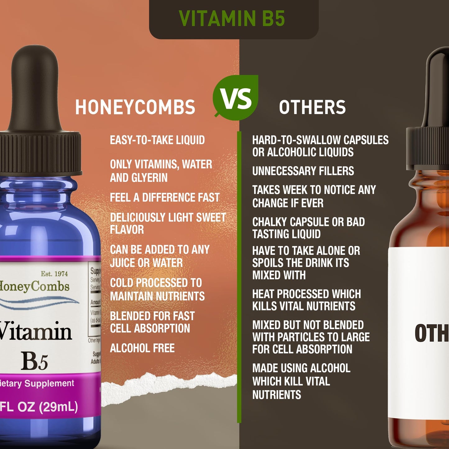 Envase suplementos líquidos vitamina B compleja B5