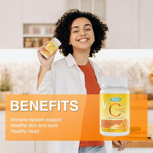 Envase de TOLOUS vitamina C 1000 mg tabletas masticables sabor naranja