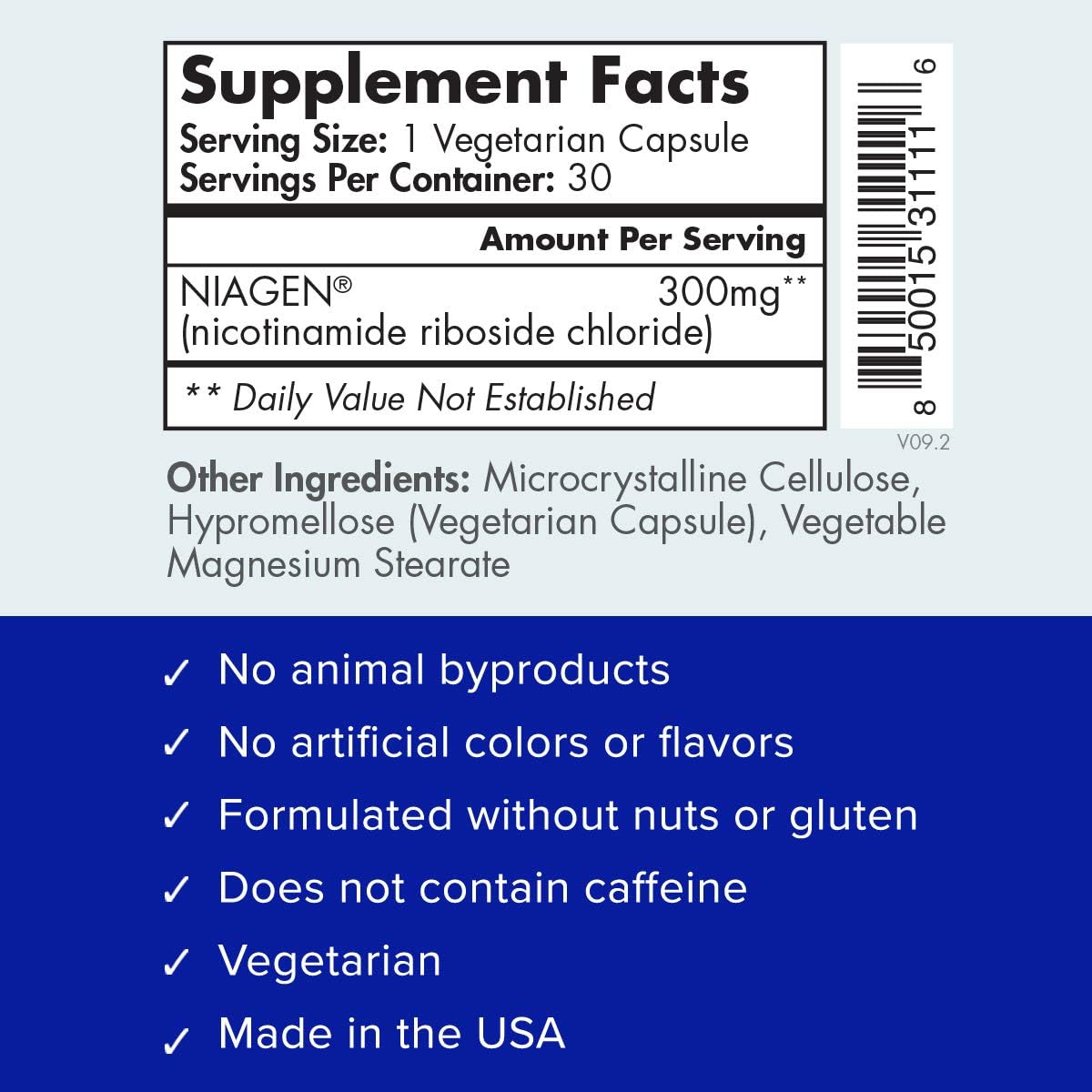 Envase Tru Niagen con 30 porciones de 300mg