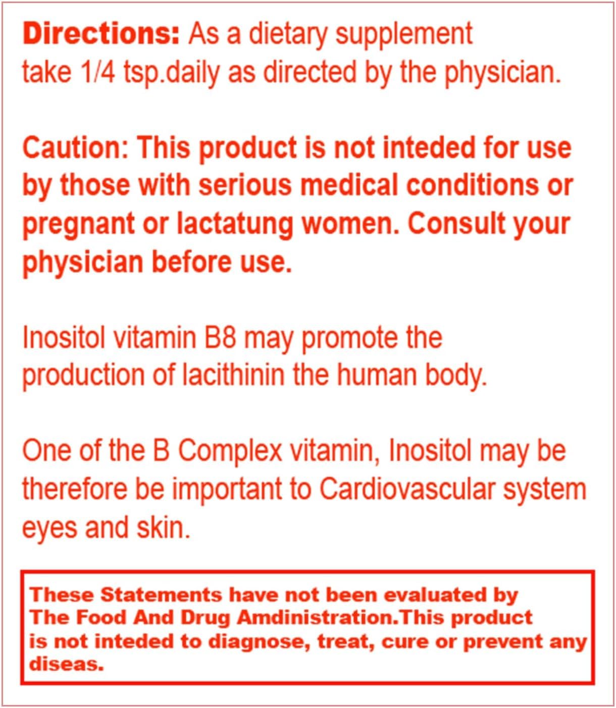 Envase Unike Nutra Super Inositol polvo 8 oz apoyo hormonal y ovárico