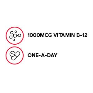 Vista lateral del envase Vitamina B12 GNC 1000mcg 90 caplets