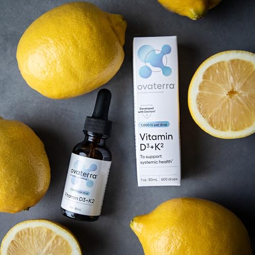 Envase y gotas de vitamina D3 K2 de 1 onza líquido