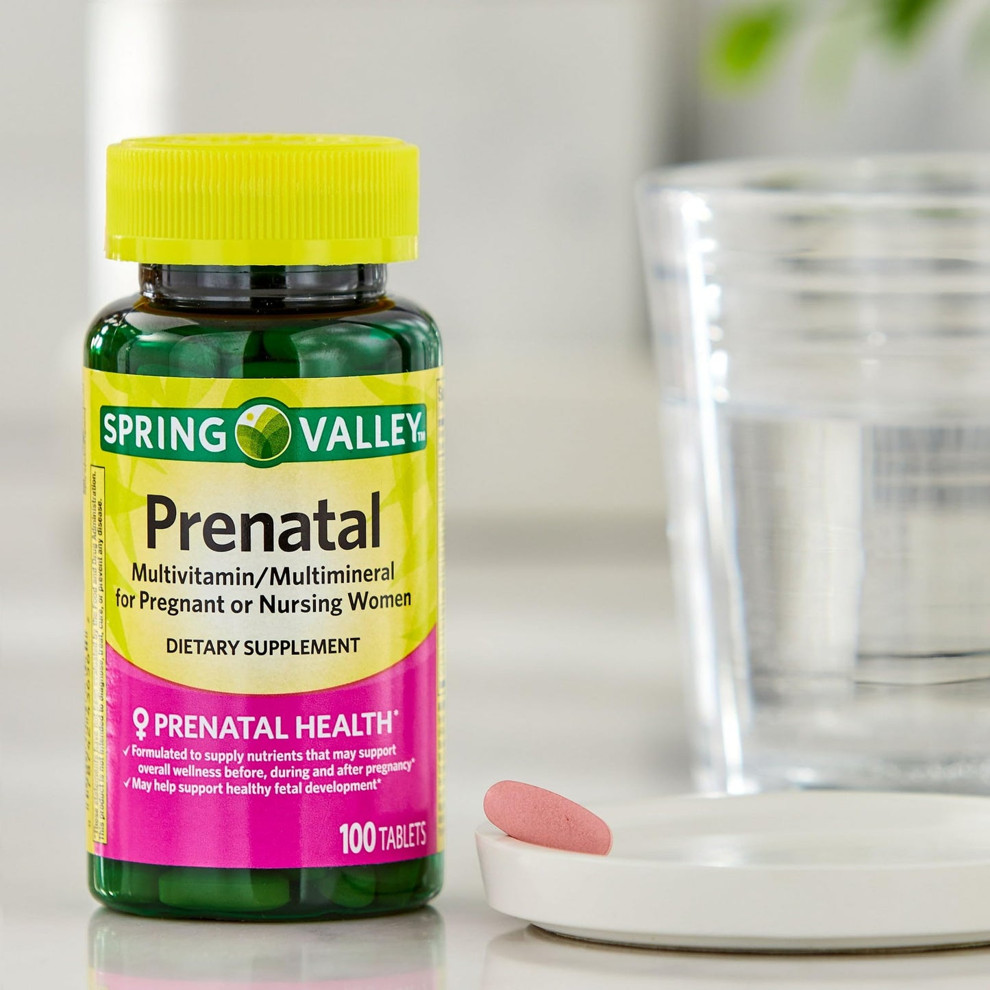 Envase y caja de vitaminas prenatal Spring Valley Fusion Shop Store