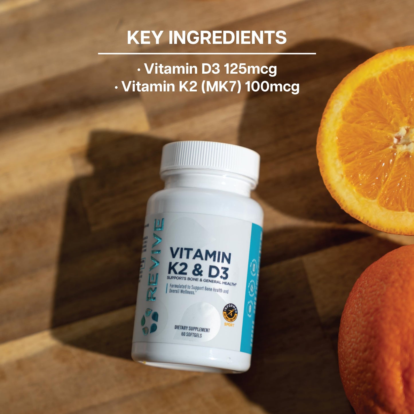 Envases vitaminas d3 k2 revive md
