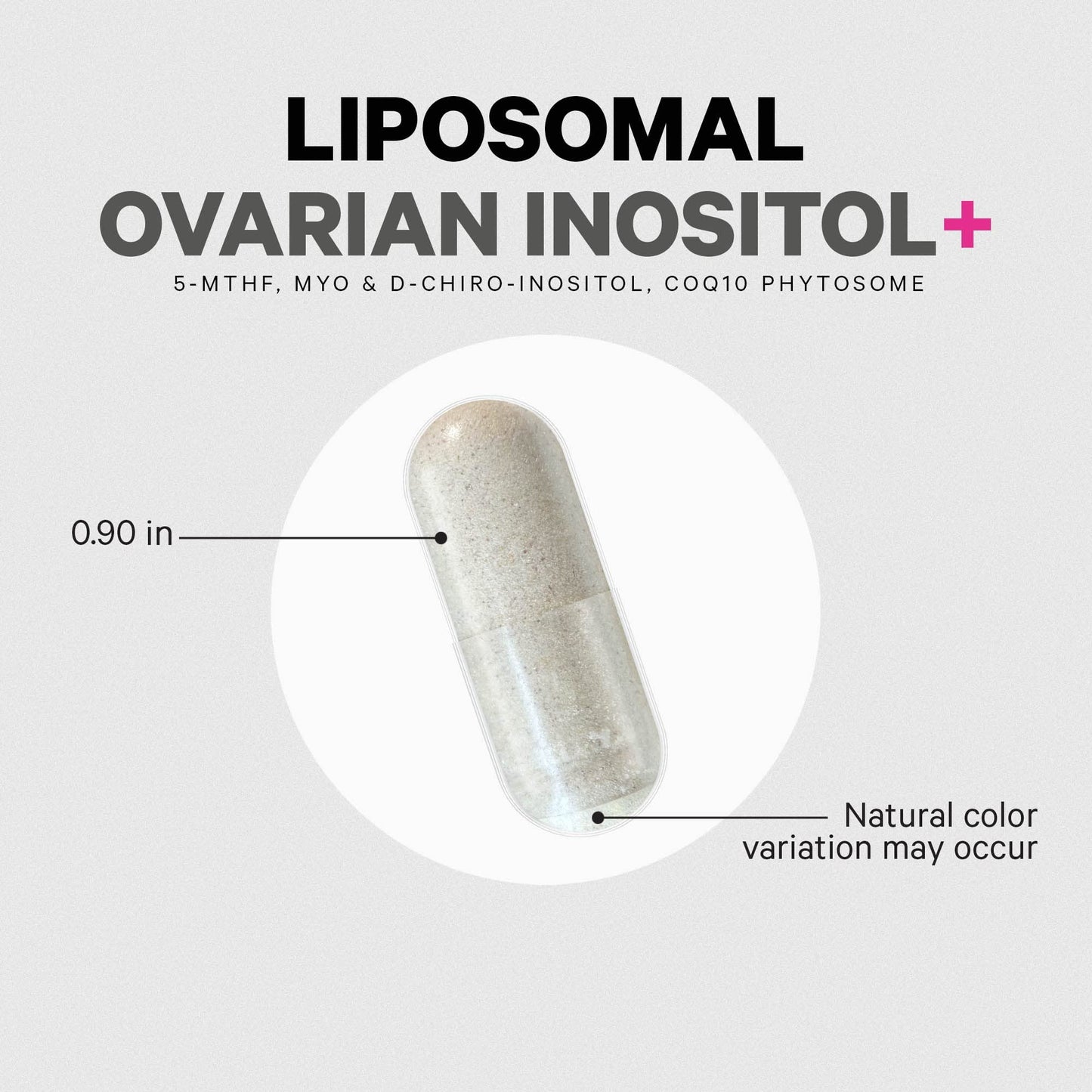 Etiqueta con beneficios Codeage Liposomal Ovarian Inositol+ para ovulación